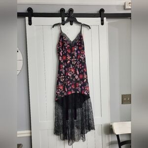 Forever 21 Black Floral Lace Midi Dress